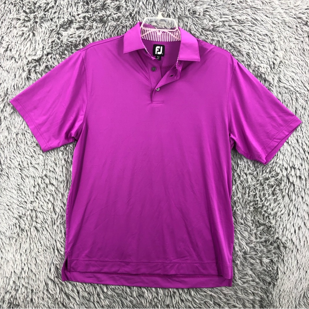Footjoy Shirt Mens Medium Polo Golf Purple Casual Athleisure
